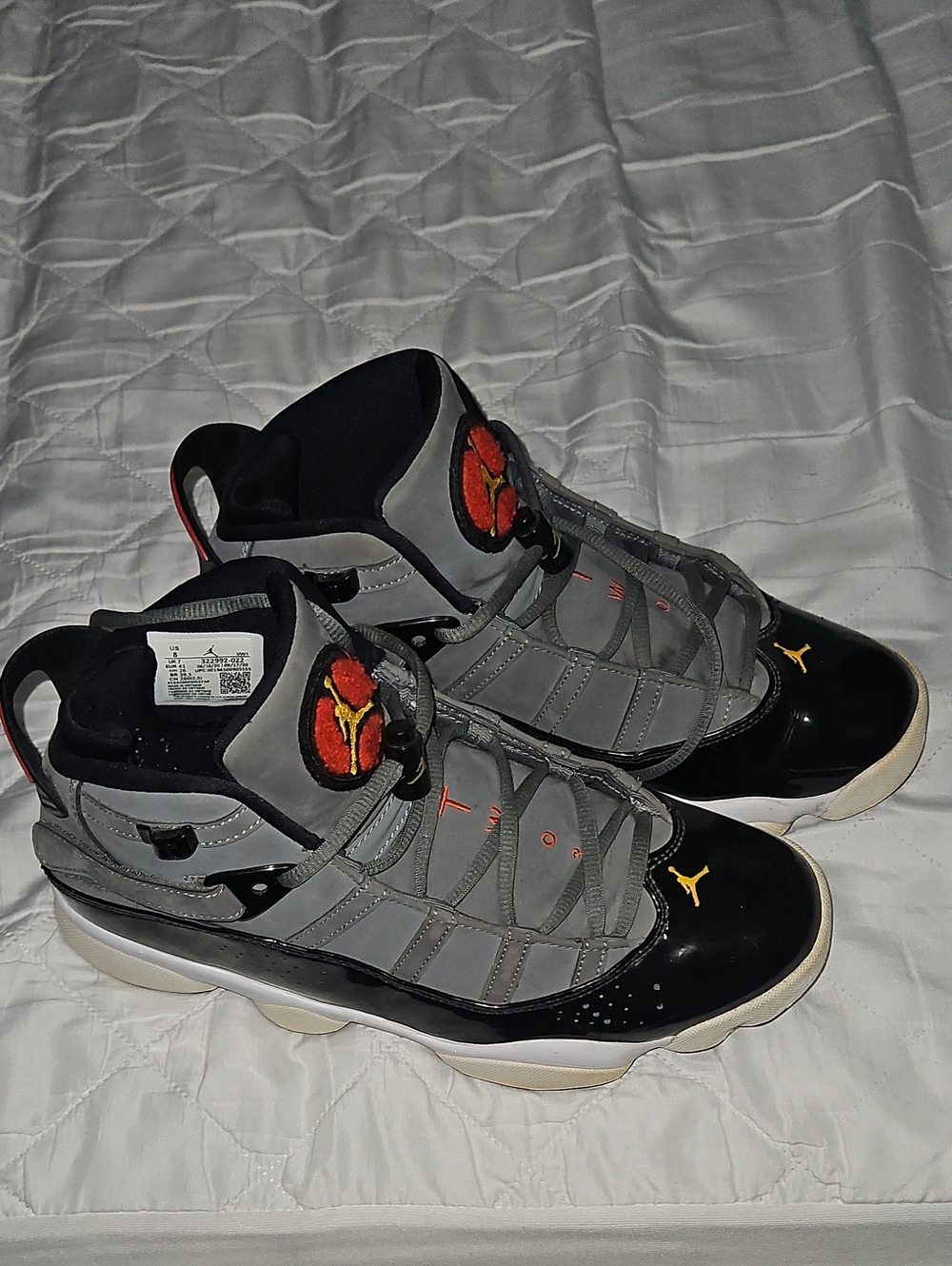 Jordan Women’s Retro Gray and Black Basketball Shoes Size 8